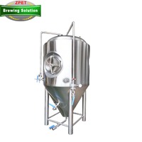 Fermenteur conique à double paroi en acier inoxydable avec manway supérieur et enveloppe glycolée, 1200L 10BBL, pour brassage nano et fermentation d'alcool