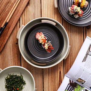 Plato de cena de cerámica con asa, cerámica gruesa, bistec, ensalada, postre, bandeja de servicio, plato de sopa puré de Retro, vajilla de restaurante - Product Image 2