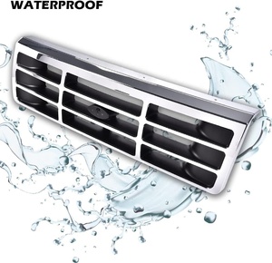 Parrilla Delantera Compatible con <span class=keywords><strong>Ford</strong></span> <span class=keywords><strong>F250</strong></span> F350 Platinum Chrome 1992-1997 con Emblema, Repuesto para Camioneta - Product Image 2