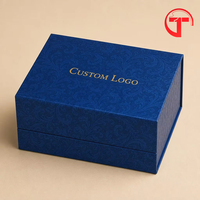Boîte d'emballage magnétique pour ceinture et portefeuille homme en carton écologique à partir de matériaux recyclés avec insert en mousse EVA