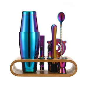 Hot Selling Luxury Rainbow Boston <strong>Shaker</strong> Strainer <strong>Peg</strong> Measurer Mixing Spoon Bottle Pourer Muddler Bar Cocktail <strong>Shakers</strong> - Product Image 6