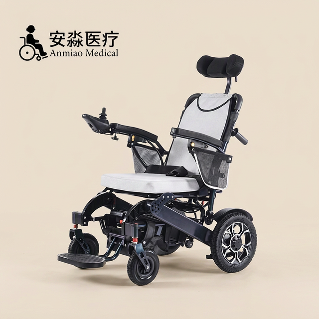 Ultra Lightweight 24V 40Ah Lithium Battery Electric Wheelchair, 120KG Capacity 25KM Range Portable Folding Design Remote Control