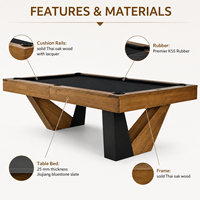 Table de billard de luxe moderne sur mesure 7ft 8FT en bois massif OEM ODM