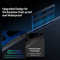 Protection d'écran en verre trempé Corning de 0,4 mm pour iPhone 17/16/15/14/13 Pro Max Plus, anti-espionnage, installation automatique