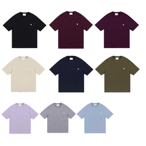 Men 260G Heavyweight Combed Cotton T Shirt Loose Fit Solid White Tee Custom Logo Embroidery OEM Casual Streetwear Blank T-Shirt - Product Image 2