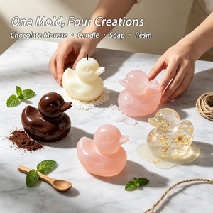 Cute Little Duck Figurine Silicone <b>Mold</b> DIY Aromatherapy Candle Plaster Handmade Soap Kneading Craft <b>Mold</b> - Product Image 3