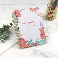 Journal relié à spirale personnalisable avec impression personnalisée du papier, planificateur quotidien et hebdomadaire