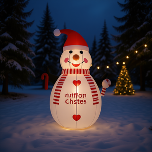 Inflatable <b>Snowman</b> 8 Ft With Led <b>Lights</b> <b>Outdoor</b> Holiday Yard Decoration - Product Image 2