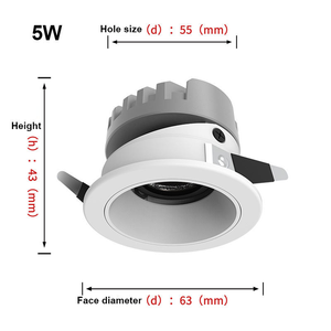 Led Ceiling Recessed Dimmable Antiglare Hotel Indoor Home <strong>Bar</strong> 220v New Modern Black Deep Cob <strong>Spotlight</strong> - Product Image 2