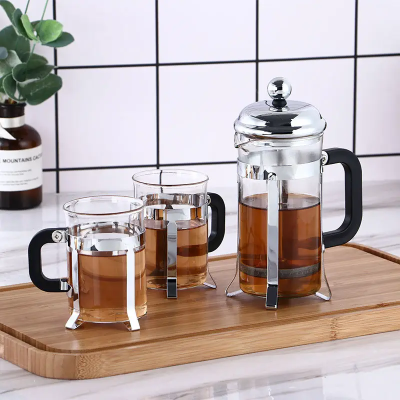 & Bộ 1000ml 34 oz 8 và trà thủy tinh Pháp Báo Chí cà phê Maker cup