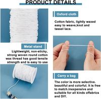 Cordon en macramé ciré blanc de 1 mm, 100 yards, bobine de fil pour la fabrication de bijoux, bracelets, colliers, artisanat DIY, chaussures, textile de maison
