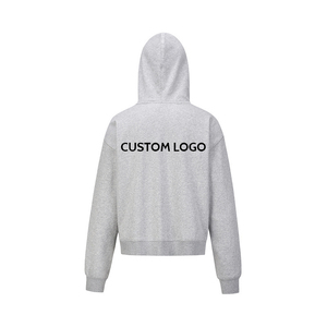 Sweat à capuche épais en coton 100% avec logo personnalisé, sans cordon, style streetwear, sweat à capuche surdimensionné pour homme - Product Image 2