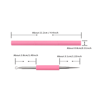 Extractor de Espinillas, Aguja para Eliminar el Acné, Acero Inoxidable de Grado Quirúrgico y Silicona, Removedor de Puntos Negros 2 en 1, Color Rosa