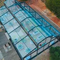 Tente d'atrium modulaire en aluminium ZC, ignifuge, imperméable, grand espace pour banquets en plein air et rassemblements d'entreprise, utilisable en toutes saisons