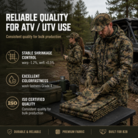 Tissu extérieur 235 g/m² en polyester et coton extensible, tissu camouflage, tissu ripstop pour ATV, vêtements de sport anti-UV, vêtements de moto