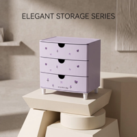 WONFUN Boîte de rangement en plastique à 3 couches avec compartiments, organisateur de bureau multifonctionnel, armoire à cosmétiques et papeterie pour la maison et le bureau