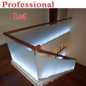 2025 nuovo design in alluminio U canale corrimano profili ringhiera in vetro per balcone vetro senza cornice di fissaggio con luce a LED - Product Image 6