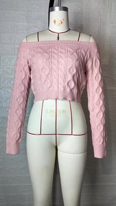 Pull court sexy à manches longues en tricot uni pour femmes, tendance - Product Image 6