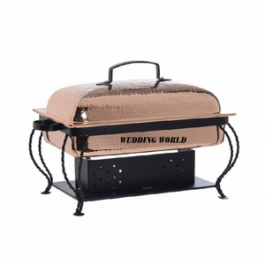 จานอุ่นอาหารทำด้วยมือทำจากทองแดงทรงสี่เหลี่ยมผืนผ้า - Product Image 1