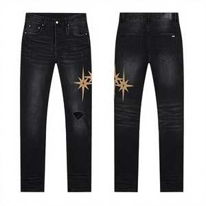 Tendências <span class=keywords><strong>2026</strong></span> Marca de Alta Qualidade <span class=keywords><strong>Jeans</strong></span> de Designer Luxuoso Amiriy Calças Hip Hop <span class=keywords><strong>Jeans</strong></span> de Denim Rasgado Estilo Streetwear Masculino - Product Image 2