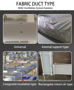 Conducto de aire de tela de 260g/m² resistente al fuego de nivel B1 a prueba de moho industrial ligero para almacén de <span class=keywords><strong>tabaco</strong></span> bajo costo de mantenimiento - Product Image 6