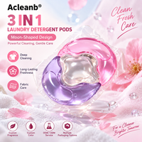 Capsules de lessive jetables écologiques 3-en-1 en forme de lune, multi-chambres, nettoyage en profondeur, OEM ODM Marque Privée