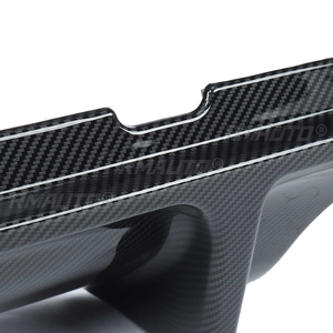 Diffuseur de pare-chocs arrière de voiture aspect fibre de carbone/noir avec feux de freinage LED pour Infiniti Q50 2018-2019, couvercle de lèvre de diffuseur arrière - Product Image 5