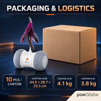 Jouet interactif intelligent pour chat avec plume pour l'exercice et le jeu des animaux de compagnie en intérieur, OEM ODM, marque privée, vente en gros et au détail PawGlobe