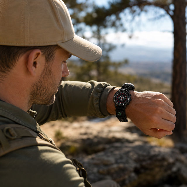 Multifunction Paracord Survival Watch with Compass Outdoor Emergency Bracelet Watch for Camping Hiking