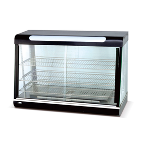 חם מכירה מחמם חשמלי ראווה צבע שחור עקומת זכוכית תצוגת מזון חם ארונות חמים - Product Image 4