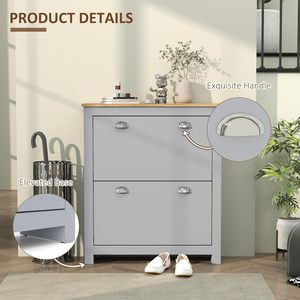 <span class=keywords><strong>Scarpiera</strong></span> di Lusso con Cassetti, Mobile <span class=keywords><strong>Scarpiera</strong></span> Basculante, Grande <span class=keywords><strong>Scarpiera</strong></span> a 4 Cassetti per Ingresso, Grigio Morbido - Product Image 1