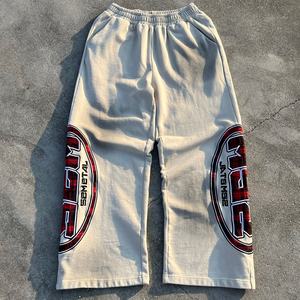 High Quality Cotton Stacked <b>Sweatpants</b> Heavyweight Embroidered Acid Wash Track Pants Custom Men <b>Oversized</b> Wide Leg <b>Sweatpants</b> - Product Image 1