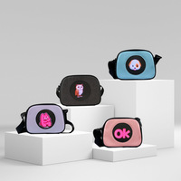 2025 nouveau sac à bandoulière pour animaux de compagnie à affichage LED, petit sac carré, modèle personnalisé de contrôle APP, sac à bandoulière à la mode pour les enfants