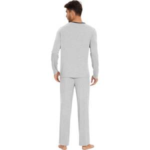 Conjunto de Pijama de Viscosa de Bambú para Hombre al por Mayor, Camiseta de Manga Larga y Pantalones, Ropa de Dormir Cómoda y Ligera, Tallas S-XXL - Product Image 4