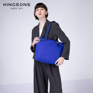 Kingsons Tote Bag Large Capacity Polyester Shoulder Bag With Zipper And Inner Pockets For Everyday Use - Product Image 4