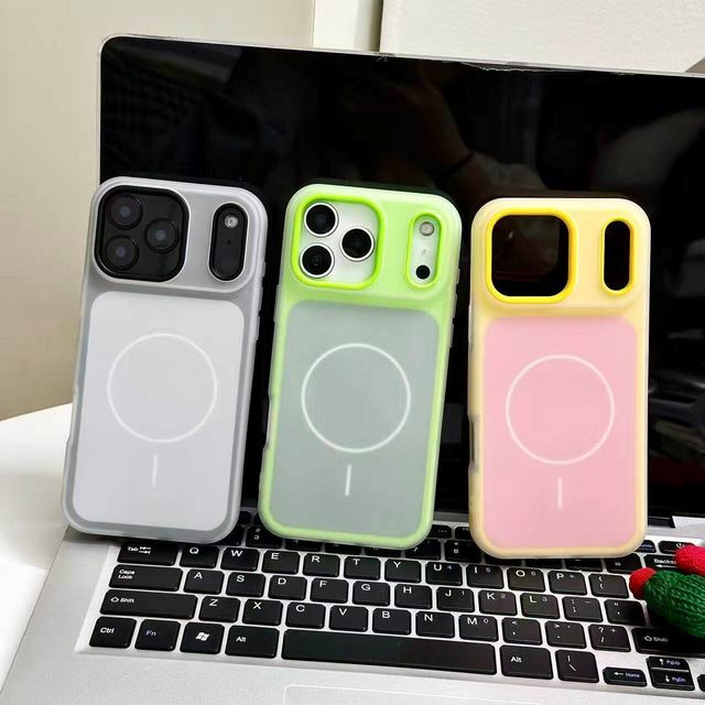 Contrast Colors Back Cover Fashion Cute Magnetic TPU Phone Case for iPhone 17 16 Pro Max Full Covered Camera Protection