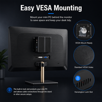 Mini-ordinateur sans ventilateur pour bureau à domicile, 8 Go de RAM, 128 Go de SSD, Windows 11, J1900, mini-PC industriel embarqué, double LAN, RS232, HD VGA
