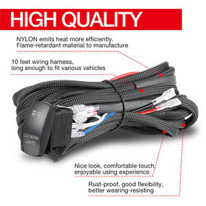 Lampu Kabut 12V Sakelar Rocker 16AWG 12V 40A Relay 1 Rakitan Utama dengan Lampu LED Kawat Harness - Product Image 2