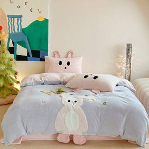 ดูโอซิเมียนคังชุดผ้าคลุมเตียงลายการ์ตูนสำหรับเด็กผู้หญิง 203x229 ซม. ชุดเครื่องนอนสำหรับหอพัก ลายสัตว์น่ารัก - Product Image 4