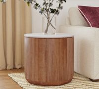 Table basse ronde en bois de luxe moderne, facile à nettoyer, pour appartement, salon, meubles