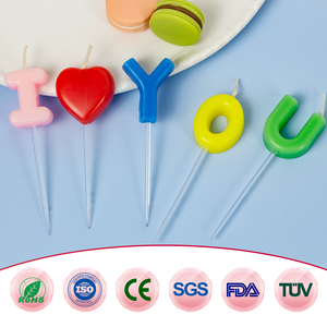 Candele Alfabeto Multicolore 'I Love U' Senza Gocciolamento, Combustione Pulita, Candele a Forma <span class=keywords><strong>di</strong></span> Lettera per Feste e San Valentino, Vendita all'Ingrosso - Product Image 2