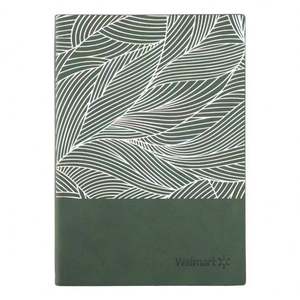 High End Elegant Leaf Pattern <b>Stitched</b> PU Leather Notebook <b>Pen</b> Set with 10000mAh Power Bank with logo Print for Corporate Item - Product Image 2