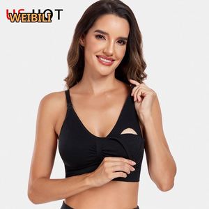 LOGO Custom Comfort Wireless Front Open Maternidad <span class=keywords><strong>Embarazo</strong></span> Mujeres Windows Deportes Sujetador de lactancia sin costuras para mujeres - Product Image 1
