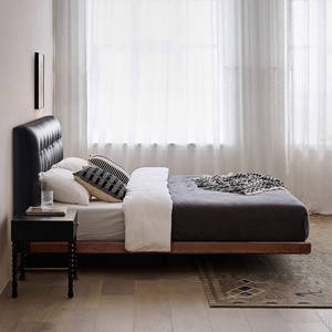 Zayshine <span class=keywords><strong>Letto</strong></span> Matrimoniale Moderno di Lusso in Pelle Nera, Modulare per Camera da <span class=keywords><strong>Letto</strong></span> Padronale, Misure King e Queen, Grande Dimensioni da 1.5 e 1.8 Metri - Product Image 4