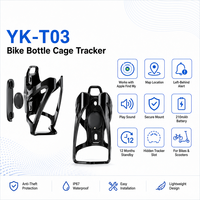 Portavasos de Seguridad para Bicicleta Todo en Uno con Ranura Integrada para Apple Find My Tracker, Portavasos Impermeable para Bicicleta, Aplicación para Android