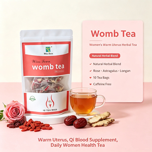 Tisane aux herbes pour le soin de l'utérus Wins Town Private Label – Réchauffe l'utérus, régule les menstruations – Infusion de Dong Quai, Rose, Longane et Baies de Goji en sachet - Product Image 1