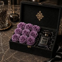 Handgemaakte glitter kunstmatige roos 7cm met plastic steel voor bruiloft, feest, Moederdag decoratie