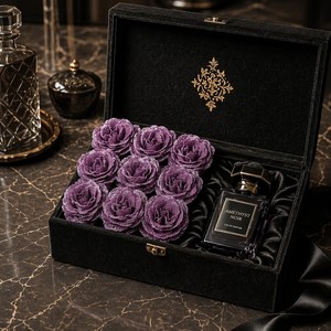 Rose artificielle scintillante de luxe faite à la main avec paillettes, rose éternelle en poussière d'or pour la Saint-Valentin, décoration de mariage et de fête - Product Image 2