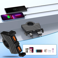 Chargeur USB rapide étanche 12-24V pour moto, prise de guidon avec indicateur LED, ABS durable pour moto et VTT