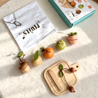 Jouets éducatifs en bois pour enfants en gros, ensemble de fruits à découper Montessori pour la maternelle et la garderie